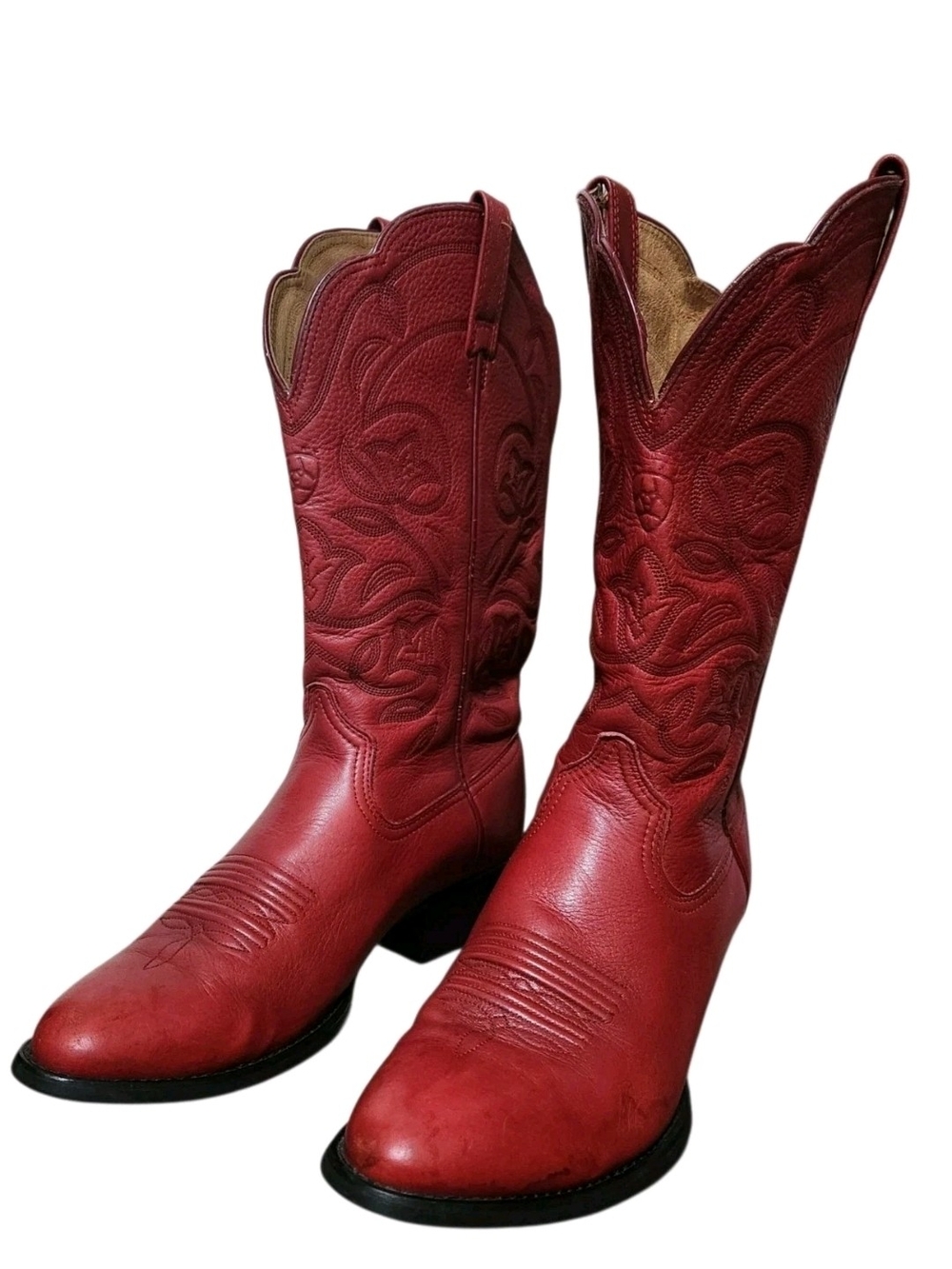 Ariat 15761 Red Cowboy Boots Women Size 8.5B Floral Embroidered Western Cowgirl - Picture 14 of 16
